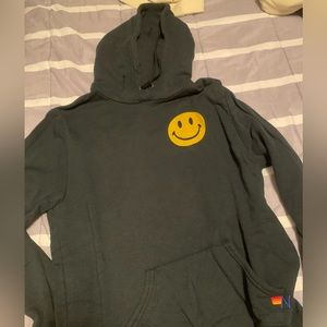 AVIATOR NATION CHARCOAL SMILEY HOODIE XL